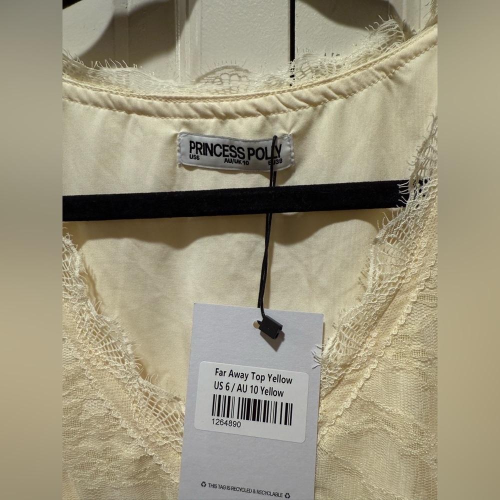 NWT Princess Polly Far Away Top Yellow Lace Y2K inspired Romantic Boho chic,6 - Picture 11 of 12